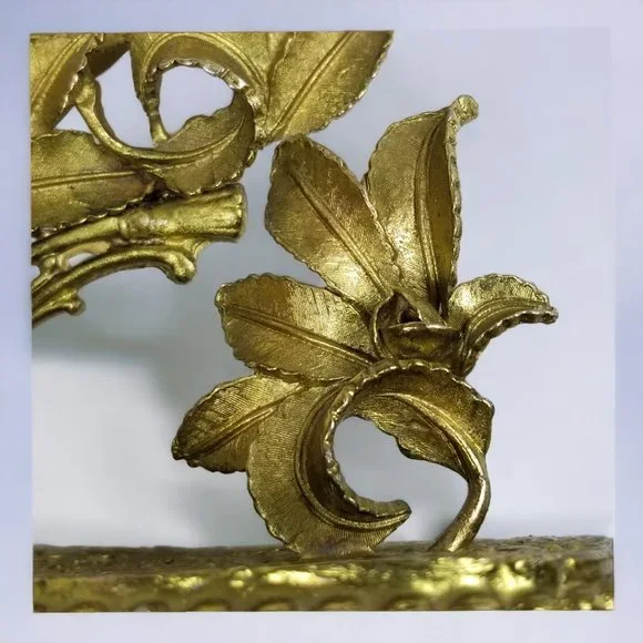 German Ormolu Table Alarm Clock Rare "Florn" Wind Up 24k Gold Gilt Ornate Crest - Picture 8 of 11